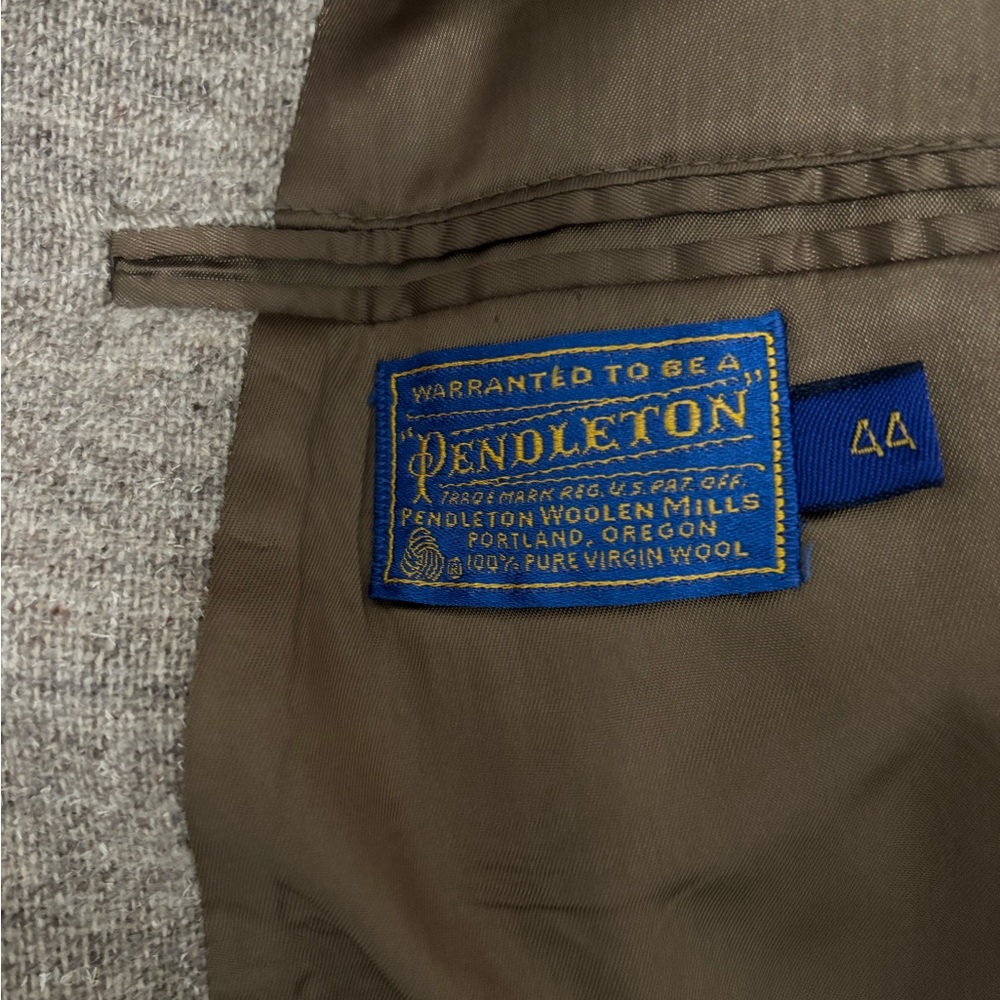 Pendleton Wool Blazer in Tan and Gray